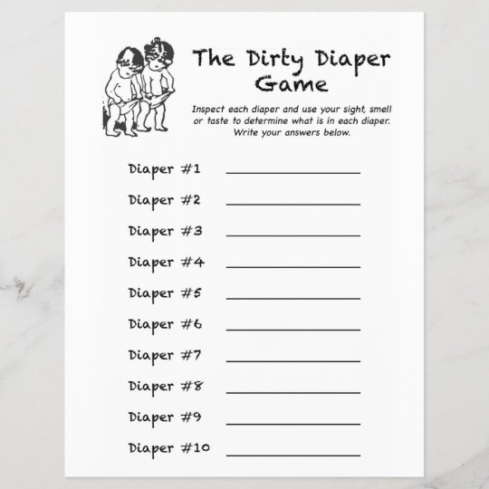 Baby Shower Dirty Diaper Game Zazzle Co Uk