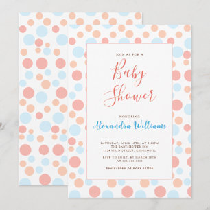 Baby Shower Dots Personalised Colourful Modern Invitation