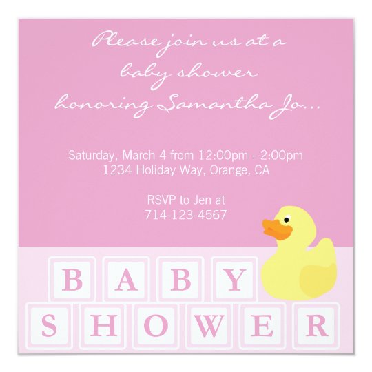 Baby Shower Duck Vertical Card
