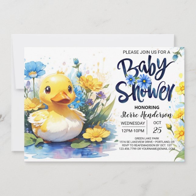 Baby Shower Duckling Pond invitation (Front)