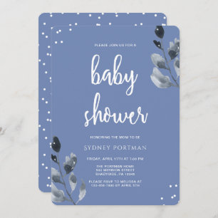 Baby Shower Elegant Botanical with Confetti Invitation