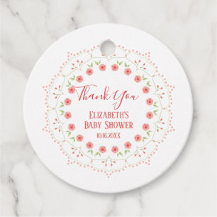 Baby Shower Elegant Modern Thank You Blush Favour Tags
