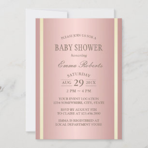 Baby Shower Elegant Rose Gold Foil Invitation