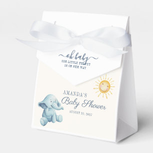 Baby Shower Elephant and Sunshine Watercolor Girls Favour Box