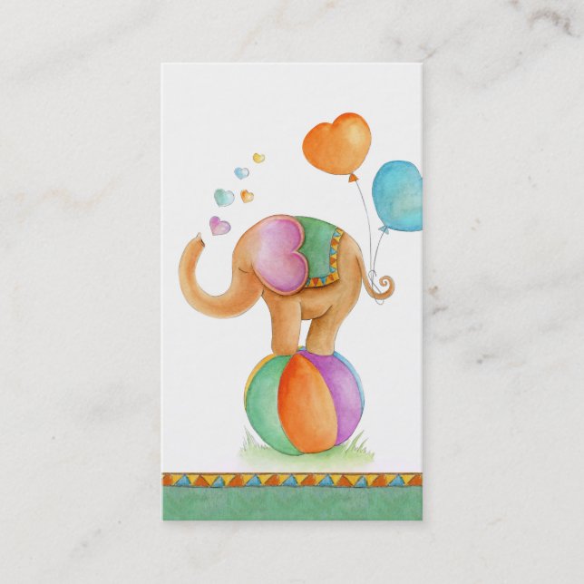 Baby shower elephant art book gifting cards (Front)