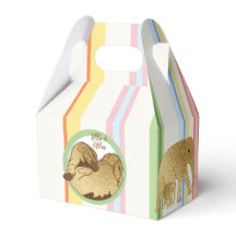 Baby Shower Elephant Mum and Baby Stripes