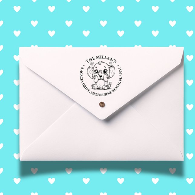 Baby Shower Elephant  theme Self-inking Stamp (Celebrate your baby shower with our adorable Elephant theme self-inking stamp)