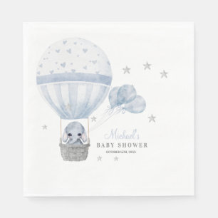Baby Shower Elephant with Air Hot Balloon  Napkin