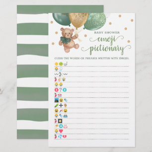 Baby Shower Emoji Pictionary Game Teddy Bear Theme