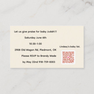 baby shower enclosure card