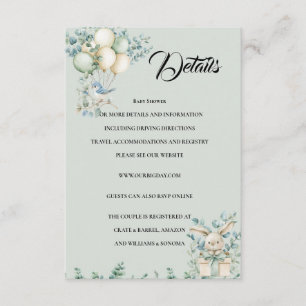 Baby shower Enclosure Card Details
