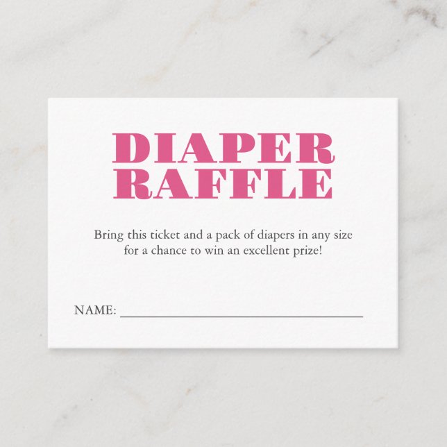 Baby Shower Enclosure Cards Diaper Raffle Modern (Front)
