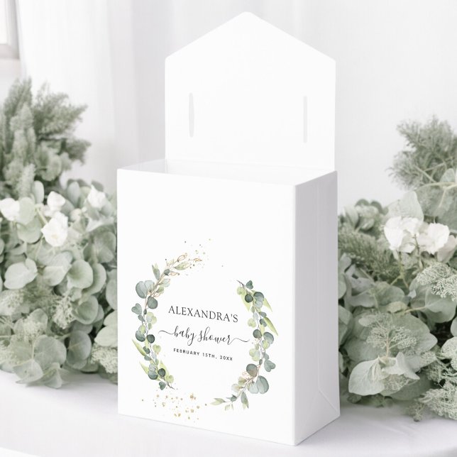 Baby Shower Eucalyptus Greenery Boho Rustic Favour Box (Creator Uploaded)