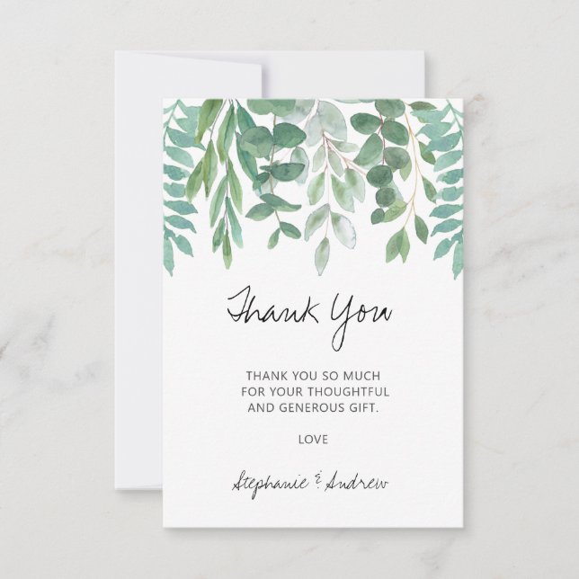 Baby Shower Eucalyptus Greenery Thank You (Front)