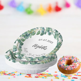Baby Shower eucalyptus greenery wreath Paper Plate