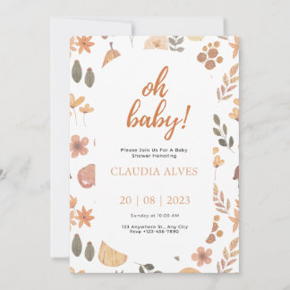 Baby Shower Fall Aesthetic Invitation