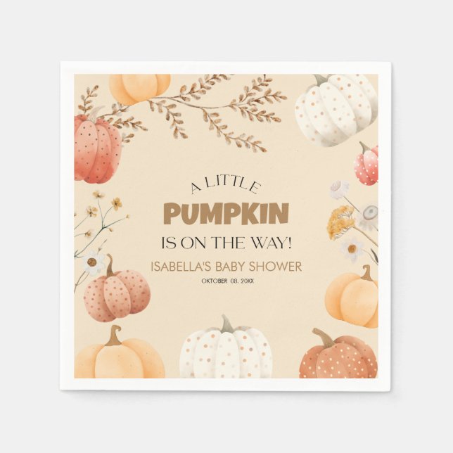 Baby Shower Fall Pumpkin  Napkin (Front)