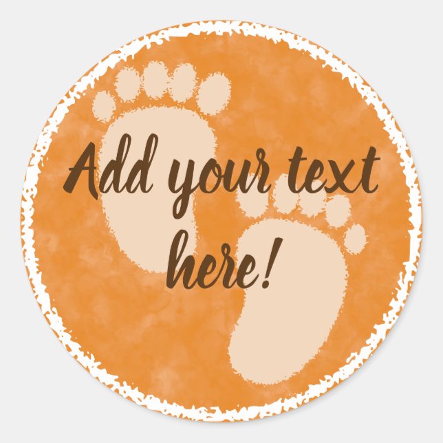 Baby Shower Fall Watercolor Custom Classic Round Sticker (Front)