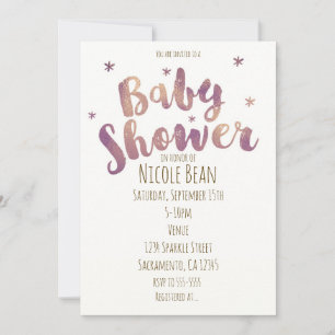 Baby Shower Faux Gold Bronze Invitations