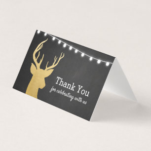 Baby Shower Faux Gold Foil Antler Chalkboard