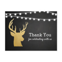 Baby Shower | Faux Gold Foil Antler | Chalkboard