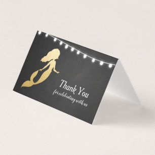 Baby Shower Faux Gold Foil Mermaid Chalkboard