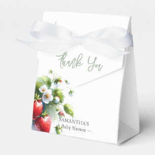 Baby Shower Favor Boxes Watercolor Strawberries