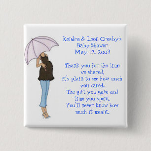 Baby Shower Favour 15 Cm Square Badge