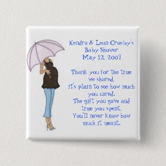 Baby Shower Favour 15 Cm Square Badge