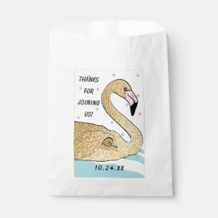 Baby Shower Favour Bag, Gold Flamingo Baby & Mummy Favour Bags