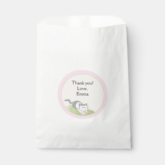 Baby Shower Favour Bag, Pink Build-a-Library Showe Favour Bags (Front)
