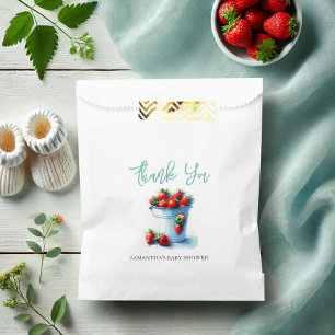 Baby Shower Favour Bags Watercolor Strawberries