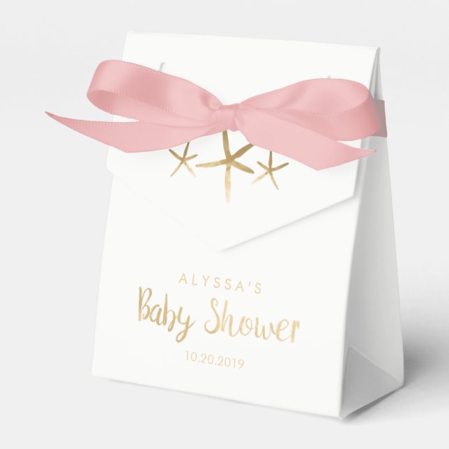Baby Shower Favour Box - Beach, Ocean, Starfish (Front Side)