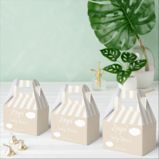 Baby Shower Favour Box Blue Clouds Cute Minimal De