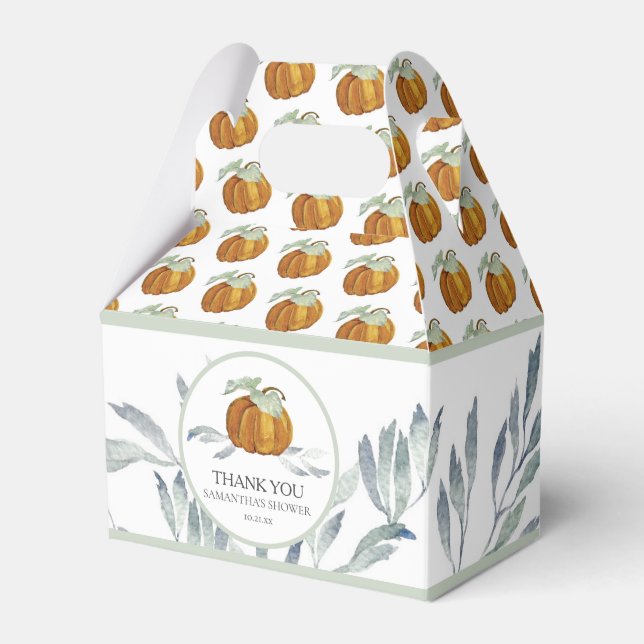 Baby Shower Favour Boxes Fall Little Pumpkin (Front Side)
