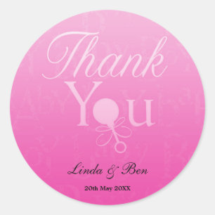 Baby Shower Favour(girl) Classic Round Sticker