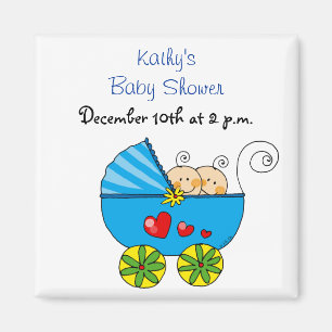 Baby Shower Favour Magnet – Twin Babies