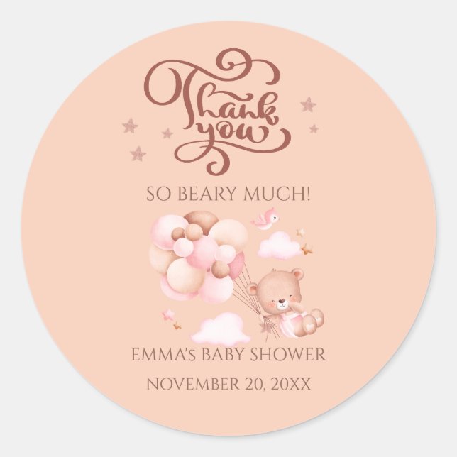 Baby Shower Favour Sticker (Front)