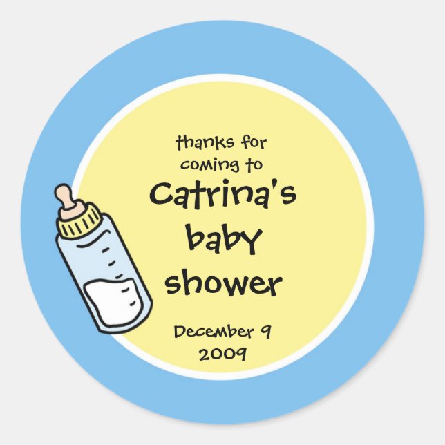 Baby Shower Favour Sticker - Baby Bottle (Front)