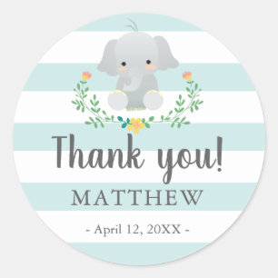 Baby shower favour sticker for baby boy