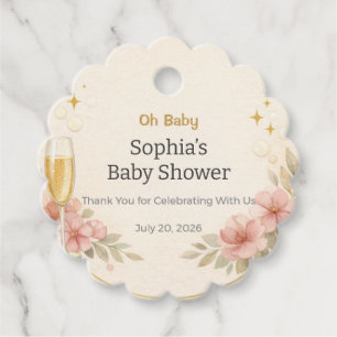 Baby Shower Favour Tag Pop the Champagne