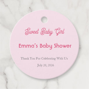 Baby Shower Favour Tag Sweet Baby Girl