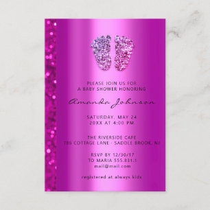 Baby Shower Feet Glitter Pink Drips  Boy Girl Invitation