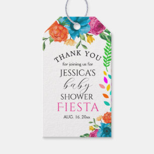 Baby Shower Fiesta Floral Party Favour Gift Tag