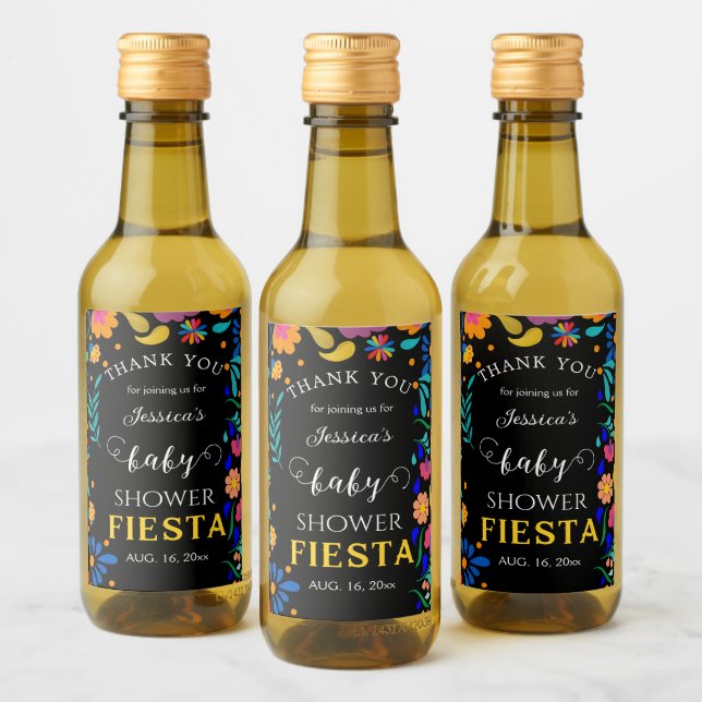 Baby Shower Fiesta Mexican Mini Bottle Wine Label (Bottles)