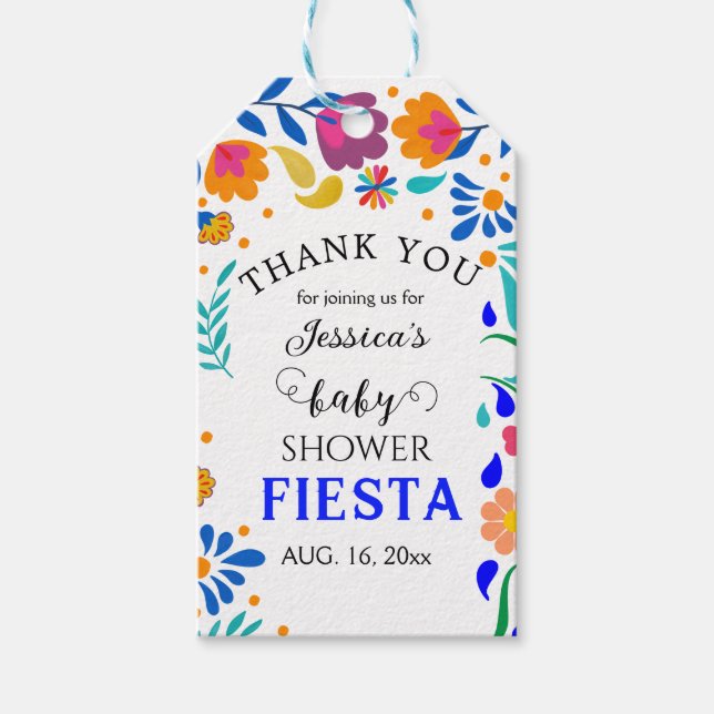 Baby Shower Fiesta Mexican Party Favour Gift Tag (Front)