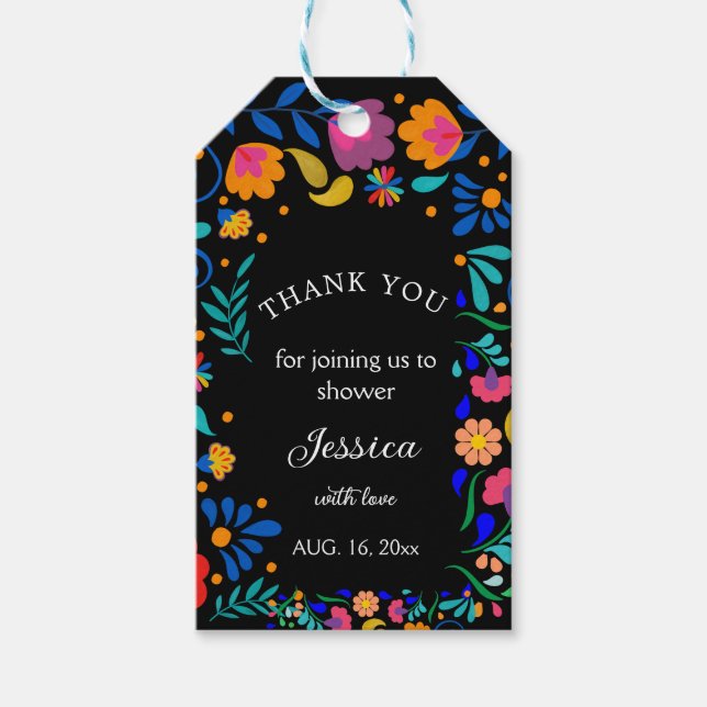 Baby Shower Fiesta Mexican Party favour Gift Tag (Front)