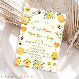Baby Shower First Day Bee  Invitation