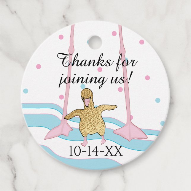 Baby Shower Flamingo Favour Tags (Front)