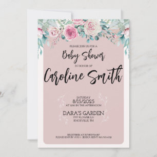 Baby Shower Floral Blush Invitation